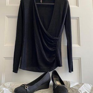 OFERTA! blusa negra bling bling (s) elastic + zapatos coach Nº8